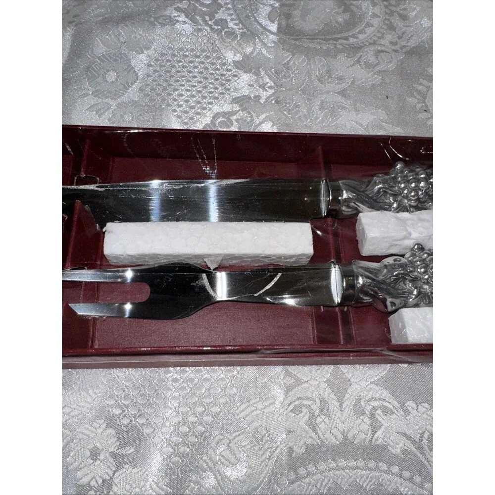 Arthur Court Rope Tassel Carving Set Stainless Steel NICE